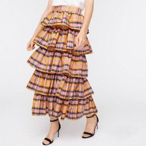J. Crew Limited Edition Plaid Ruffle Maxi Skirt *BNWOT*